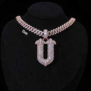 Collar con Colgante de Letra Personalizado de Fábrica, Plata de Ley 925, Diamante Moissanita VVS, Joyería de Lujo, Collar con Colgante Iced Out, Estilo Hip Hop - Product Image 2