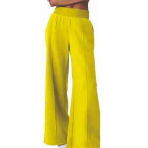 Pantalon évasé jaune, pantalon d'extérieur, taille haute avec cordon de serrage, soutien du ventre, respirant, coupe ample, vêtements de maternité tendance - Product Image 1