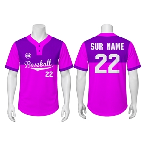 Nouveau Maillot de Baseball Personnalisé 2026 Unisexe Violet Rose Impression par Sublimation Séchage Rapide Manches Courtes Tenue d'Équipe Adulte - Product Image 1