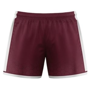 Shorts de lacrosse unisexe bordeaux et blanc en polyester, coupe athlétique, vêtements de sport, uniforme d'équipe, entraînement et performance - Product Image 2