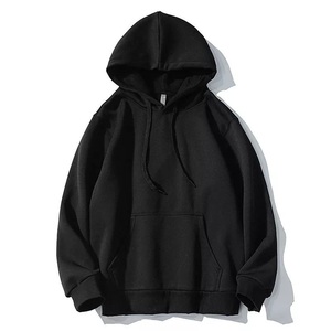 Sweat-shirt à capuche bordeaux pour homme, coupe classique, en molleton, décontracté, pour l'automne, avec poches, manches classiques, tricoté, uni, 100% coton - Product Image 4
