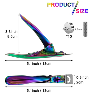 Coupe-ongles artificiels de haute qualité avec 10 aimants de réglage, en titane multicolore pour faux ongles en acrylique - Product Image 2