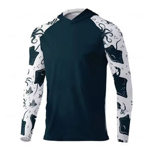 Hoodie unisexe blanc à manches longues UPF 50 anti-UV, chemise de pêche, haut pour adulte, pull-over uni en polyester - Product Image 2