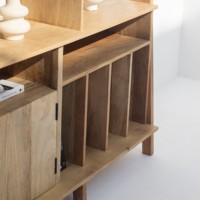 Étagères à livres en bois Vandana Altis Mira, design moderne en bois massif, meubles de rangement minimalistes