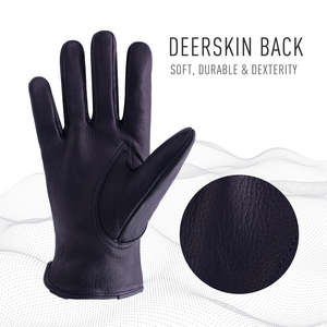 Guantes de Conducción de Piel de Ciervo Negros - Product Image 2