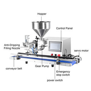Máquina semiautomática de llenado de pasta con transportador para mermelada, miel, crema, detergente, loción y salsa - Product Image 6