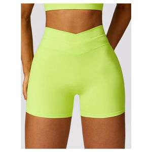 Shorts de yoga pour femmes fabriqués au Pakistan, à prix bas, taille haute élastique, couleur unie, légers, respirants, vente chaude - Product Image 2