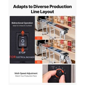 Nastro Trasportatore Motorizzato in Acciaio Inossidabile Resistente 71 X 7.8 Pollici, Tavolo Trasportatore 71 X 7.8 Pollici per Applicazioni di Codifica a Getto d'Inchiostro - Product Image 4