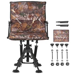 Chaise de chasse pivotante silencieuse à 360 degrés, cadre en acier robuste, pliable, portable, avec accoudoirs - Product Image 1