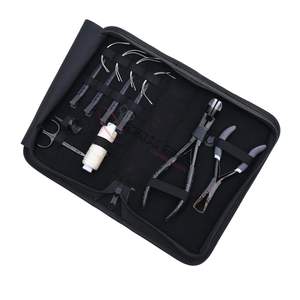 Kit d'outils pour extensions capillaires : Ciseaux de coupe, pinces, pince à extensions sans dommage, dissolvant de perles, aiguilles courbées, kit de styliste - Product Image 1