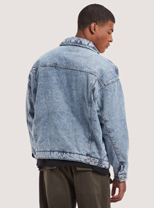 Veste en jean décontractée pour homme avec logo brodé personnalisé, plusieurs poches, boutons, veste de travail en denim pour l'hiver - Product Image 6