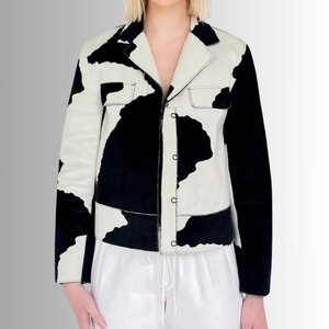 Veste bomber pour femme Jimieson Apparel, coupe-vent, en cuir d'agneau véritable, hiver, personnalisable, tissée et matelassée - Product Image 2