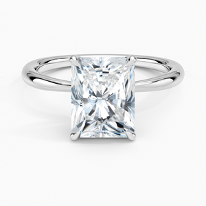 SOJ Ring 02 Radiant Cut Flower 925 Silver Big <b>Stone</b> Prong Set Rhodium Plated Solitaire Engagement Wedding GRA Certified 2ct D - Product Image 1