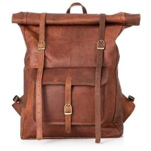 Vintage Style <b>Leather</b> Laptop <b>Backpack</b> <b>For</b> <b>Men</b> And Women With Multiple Storage Pockets Spacious Main Compartment <b>For</b> Travel Work - Product Image 4
