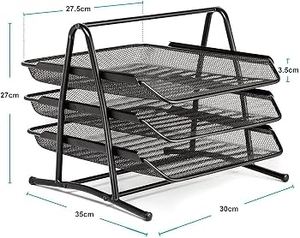 Three Tier Metal <b>Magazine</b> <b>Rack</b> Storage Holder Stand Organizer for Living Room Minimalist Design Stackable Bookshelf Display - Product Image 2