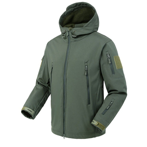 เสื้อแจ็คเก็ตผู้ชายแบบ Soft Shell Fleece Tactical คุณภาพสูง ผ้าแคนวาส 6 กระเป๋าซิป เสื้อโค้ทกันหนาวสำหรับฤดูหนาว มีบริการ OEM - Product Image 2