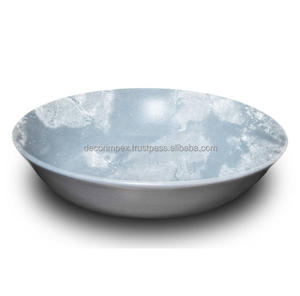 Cuenco de hilo de resina, cuenco de almacenamiento de resina de punto cuenco de fruta estampado en zigzag de mármol y cuenco de planta de resina - Product Image 2