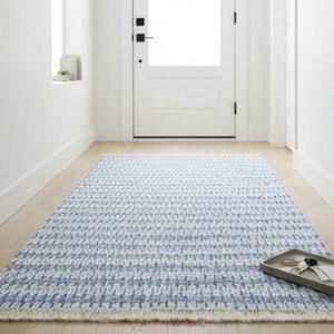 Newest Trending Geometric Pattern Area <b>Rug</b> Rectangle Blue White Flat Weave 100% Cotton Jute Backing at Wholesale Price - Product Image 3