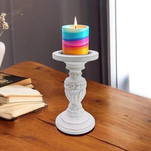 Style Handmade Embossed <b>Wooden</b> Custom Print <b>Candlestick</b> Holder Decorative Candle Stand Home Table Natural Wood High Quality - Product Image 6