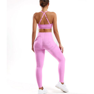 2026 New Design Professional Women <b>Yoga</b> <b>Set</b> Solid Front Logo High Quality Breathable 2 Piece <b>Set</b> Wholesale New Arrival - Product Image 2
