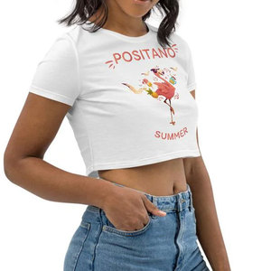 White Color High Quality New Design Comfortable Slim Fit Stylish New Arrival Good Supplier Casual Wear Printed Women Crop Top - Product Image 4