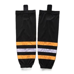 Black Yellow White Striped <b>Knee</b> <b>High</b> Basketball <b>Socks</b> Breathable Knitted for Adults - Product Image 3