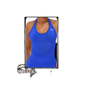 Haut de yoga pour femme à col rond, dos nu, avec coutures, contrôle du ventre, maintien élevé, léger, respirant, simple, pour fitness et course à pied - Product Image 2