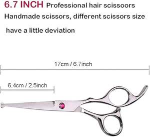 Ciseaux de coiffure de haute qualité, lames aiguisées en acier inoxydable, ciseaux de barbier multicolores avec repose-doigts réglable - Product Image 2