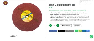 Rueda Unida Dura Shine 200x25 de Nylon para Pulido, Herramientas de Joyería, Herramientas Manuales para Acabado de Metales |   N.° de artículo GS-38F - Product Image 2