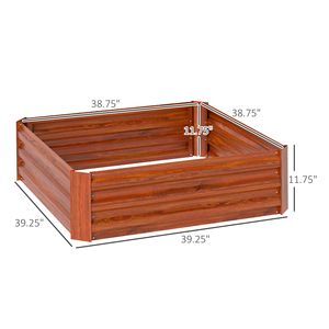 Jardinière carrée surélevée en métal galvanisé 2 pièces, 1 m x 1 m x 0,3 m, pour la culture de légumes, fleurs et herbes - Product Image 3