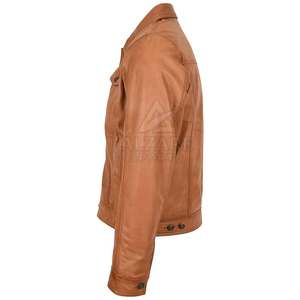 แจ็คเก็ตหนังสไตล์ทรัคเกอร์ ทนทาน พร้อมซับในที่ใส่สบาย เหมาะสำหรับอากาศเย็น แจ็คเก็ตฤดูหนาวสไตล์ทรัคเกอร์ - Product Image 5