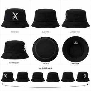 Bob en coton noir personnalisé avec logo X brodé en 3D – Design unisexe premium pour la pêche et le style Hip Hop - Product Image 6