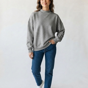 Wholesale <b>Women</b>’s Loose Fit Oversized Mockneck Pullover Sweatshirt <b>Women</b>’s Casual Long Sleeve Cozy Fashion <b>Top</b> - Product Image 1