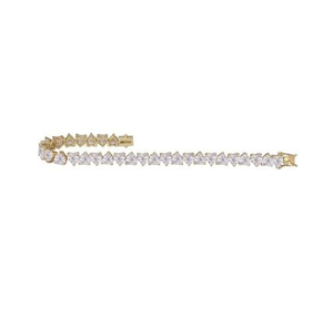 Luxury Heart Cut Tennis <b>Bracelet</b> Yellow Gold Iced Out Sparkling Stone <b>Bracelet</b> Elegant Jewelry Gift Style - Product Image 3