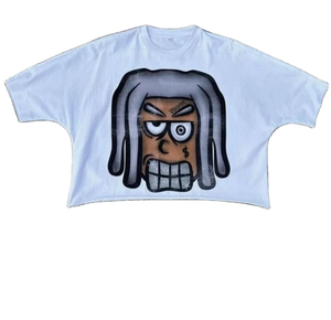 Camiseta Corta Personalizada de Algodón 100% de Alto Gramaje, Oversize, con Estampado DTG, Gráficos Hip Hop, Ajuste Ajustado y Cuadrado para Hombre - Product Image 3