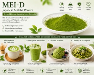 Precios Accesibles, Calidad Superior, Té Verde MEI-D Shizuoka Yabukita de Segunda Cosecha, Matcha Japonés en Polvo para Latte y Uso Culinario, Venta al Por Mayor - Product Image 4