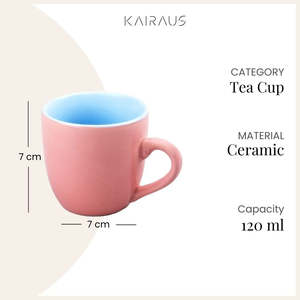 <b>Blush</b> Elegance Glossy Ceramic Tea Cups Set of 2 - Product Image 3