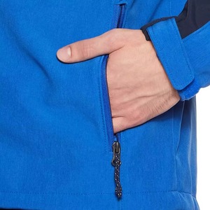 Men's Color Blocked Soft Shell <b>Jacket</b> Zip Fly Regular Fit Windproof Outdoor Wear Blue Navy Polyester Material - Product Image 6