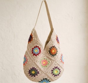 Bolso de Mano Multiusos de Lana Multicolor Tejido a Crochet con Diseño de Frutas, Bolso de Compras Reutilizable Hecho a Mano - Product Image 5