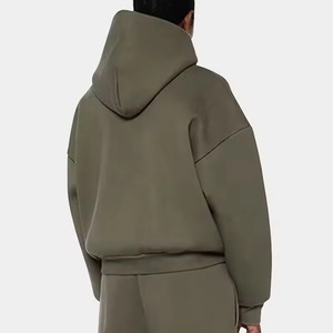 High Quality Cotton Winter <b>Leopard</b> <b>Print</b> Front Zip-Up <b>Hoodie</b> Custom Boxy Fleece Washed Heavyweight Cropped Oversized Long Men's - Product Image 4