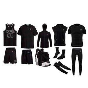 Uniformes de Baloncesto para Hombre y Jóvenes, Conjunto de Compresión para Entrenamiento, Sudaderas con Capucha, Camisetas sin Mangas, Mangas para Brazos, Bolsas, Calcetines, Paquete Personalizado - Product Image 1