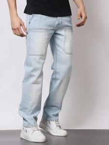 Jean en denim décontracté à jambe large pour les voyages de week-end – Pantalon d'aventure pour l'aéroport et les road trips, écologique - Product Image 4