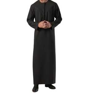<b>Men's</b> Black Long Sleeve <b>Thobe</b> Custom Design <b>Men's</b> <b>Thobe</b> Wholesale Muslim Robe Private Label Supplier High Quality <b>Men's</b> <b>Thobe</b> - Product Image 2