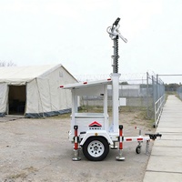 Caméra de sécurité mobile à panneaux solaires pour utilisation à long terme, remorque solaire portable pour la surveillance extérieure