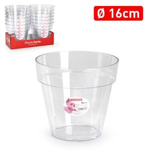 MACETA 16CM Pot de fleurs en plastique transparent élégant et stylé pour votre jardin intérieur - Product Image 2