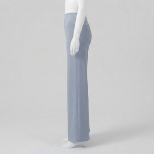 Pantalon droit mi-taille pour femme REDDITO, longueur intégrale, couleur unie, respirant, en velours côtelé tricoté, coupe régulière, séchage rapide - Product Image 2