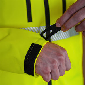 Chaqueta de Trabajo de Invierno para Hombre, 100% Poliéster, con Capucha, Alta Visibilidad, Color Verde, Cierre de Cremallera, Manga Larga, Reflectante y de Seguridad - Product Image 5