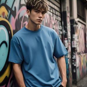 T-shirt pour homme Vente en gros Vêtements de sport extra large personnalisables T-shirt vierge décontracté 100% coton pour homme coupe ample - Product Image 2