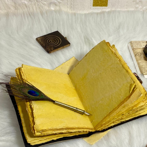 Diario de Cuero Genuino Pentagrama, Hecho a Mano, Clásico, Religioso, Antiguo Libro de Sombras, Grimorio Oculto con Papel de Borde Rústico - Product Image 5