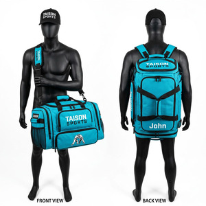 กระเป๋า BJJ TAISON SPORTS 600 GSM Oxford PU สีกากี พร้อมแผงตาข่าย พิมพ์ลายสกรีนตามสั่ง โลโก้ลายนูน กระเป๋าใส่อุปกรณ์กีฬา ขนาด 30-40 ลิตร - Product Image 2